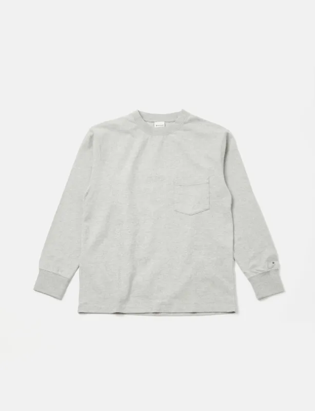 Snow Peak Recycled Cotton Heavy Long Sleeve T-Shirt - Grey sold by Article London