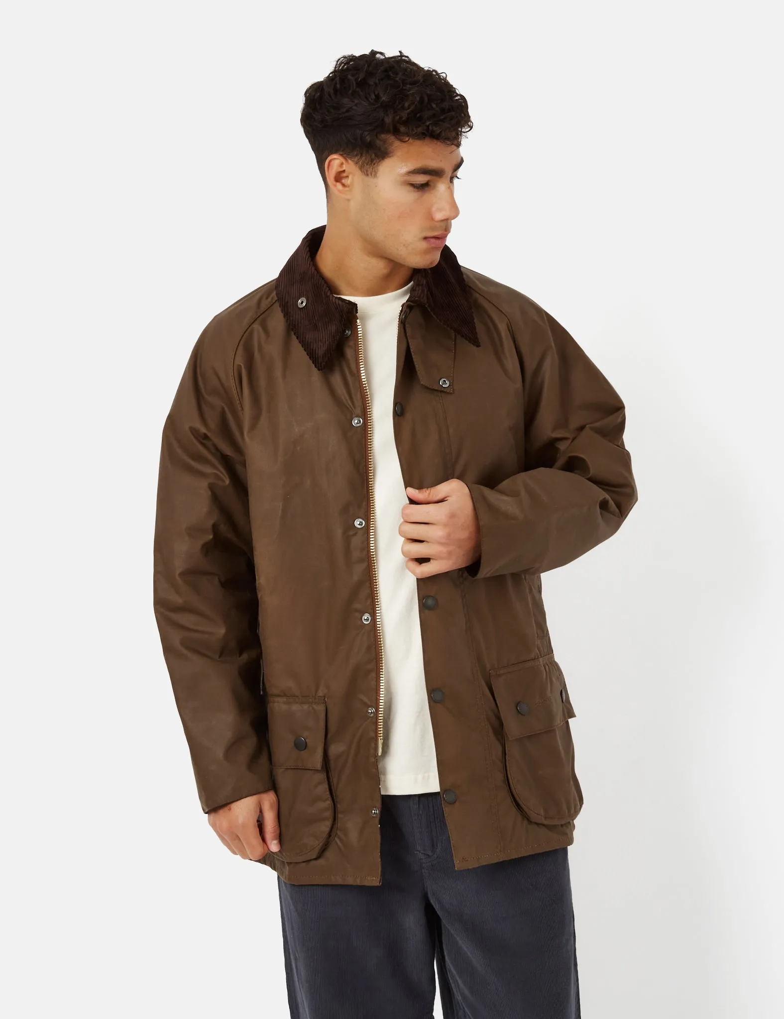 Barbour Beaufort Wax Jacket - Bark Brown sold by Article London product image thumbnail 3