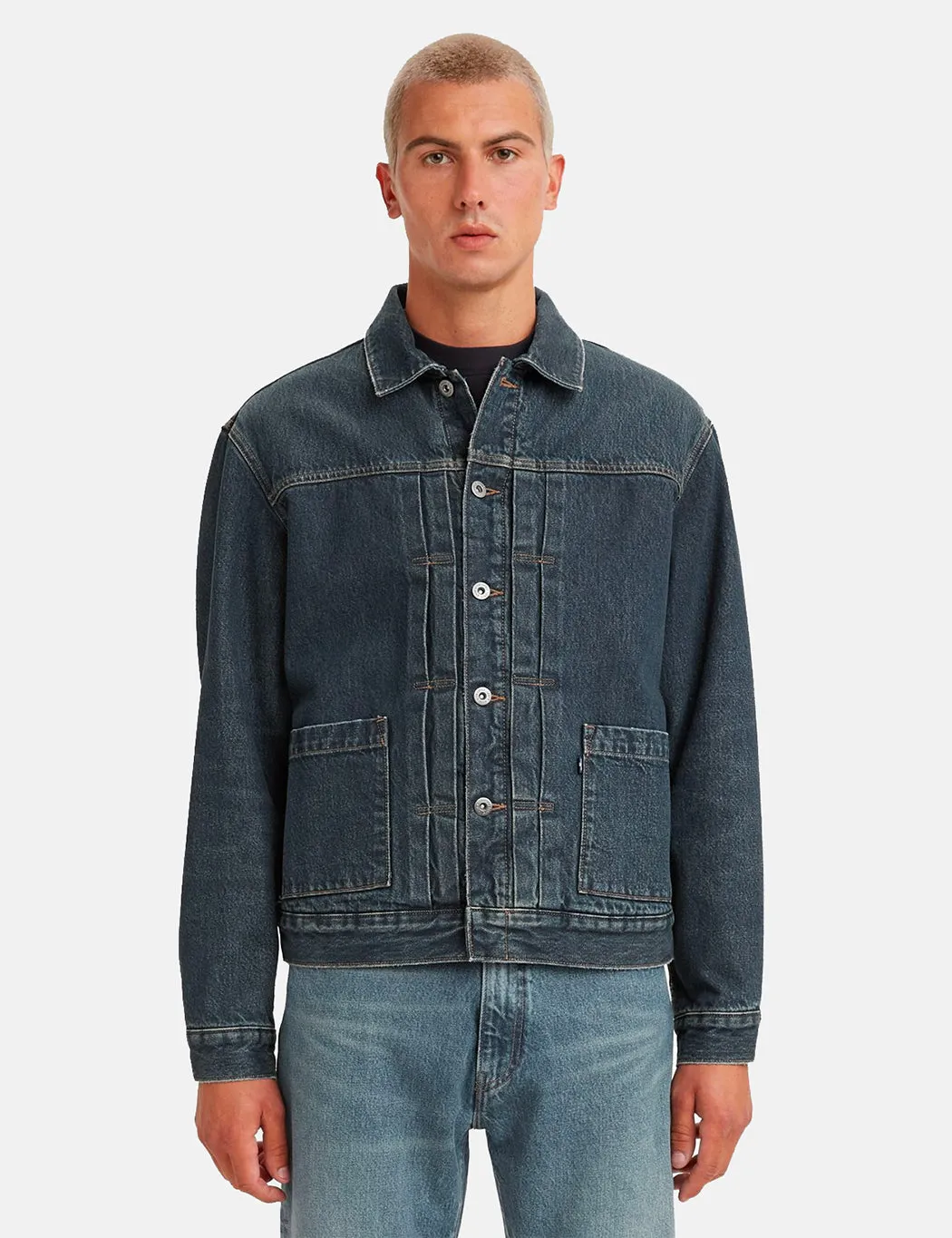 Levis Made & Crafted Type II Sherpa Jacket - Medium Indigo Blue sold by Article London