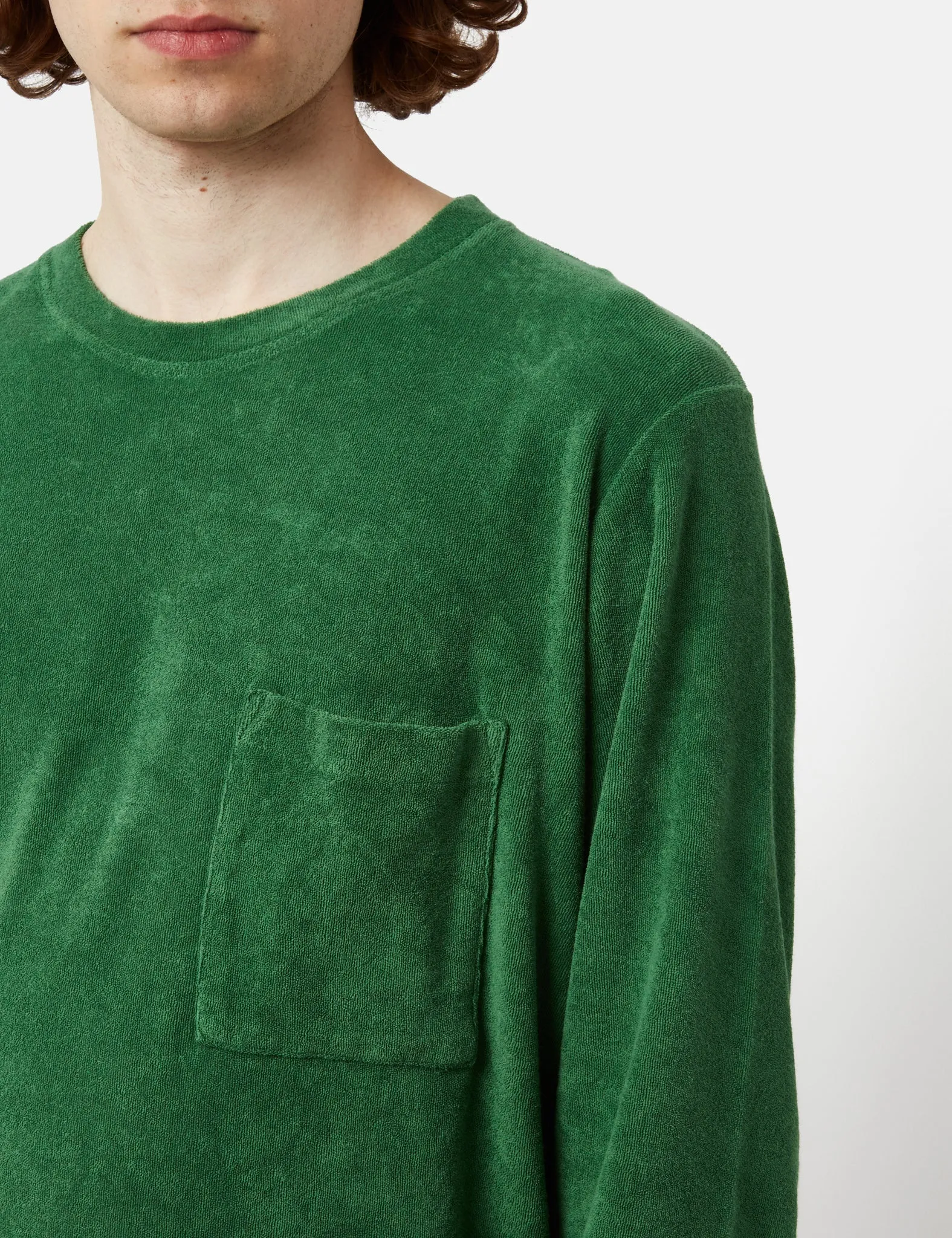 Universal Works Loose Pullover Sweatshirt (Terry Fleece) - Green sold by Article London product image thumbnail 2