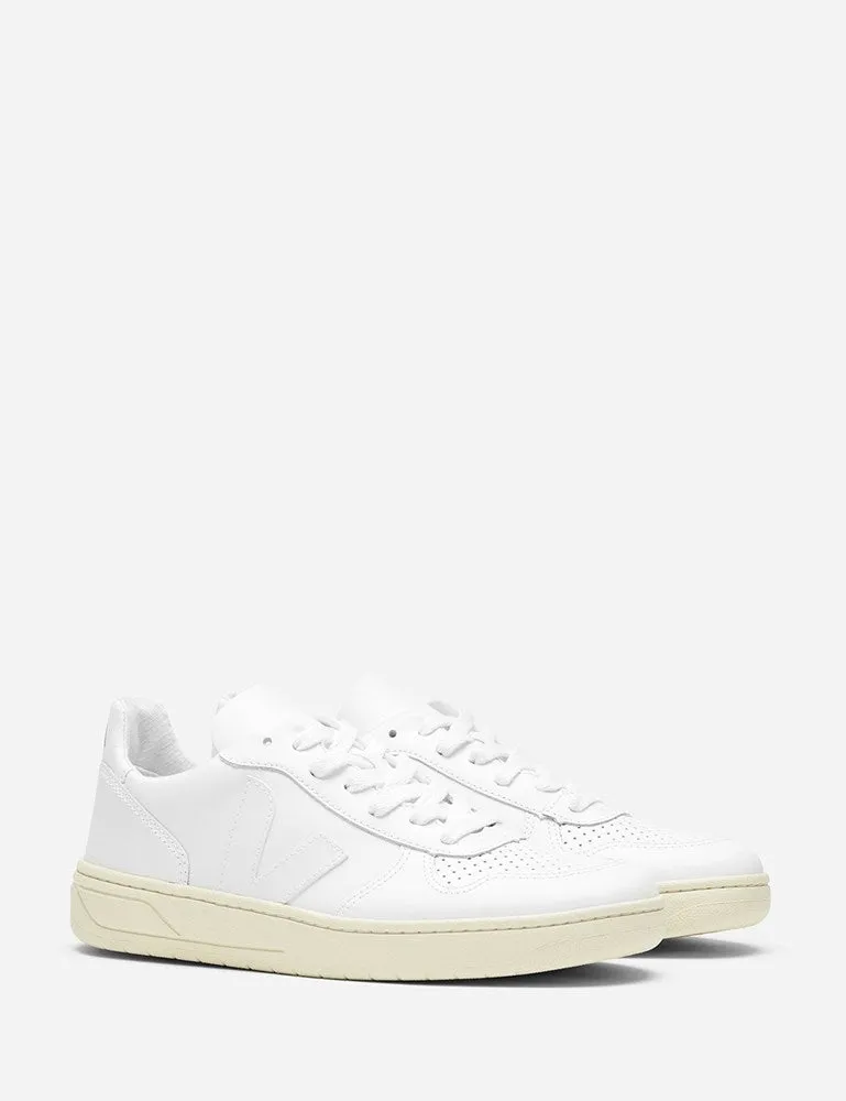 Womens Veja V-10 Leather Trainers - Extra White sold by Article London product image thumbnail 3