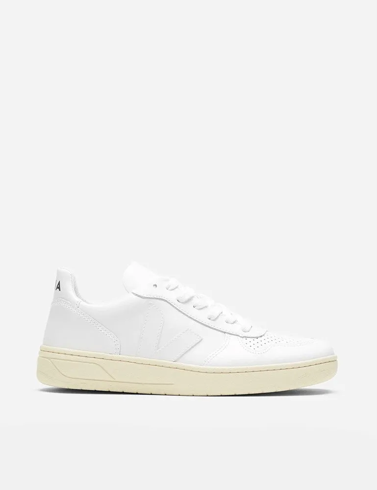Womens Veja V-10 Leather Trainers - Extra White sold by Article London