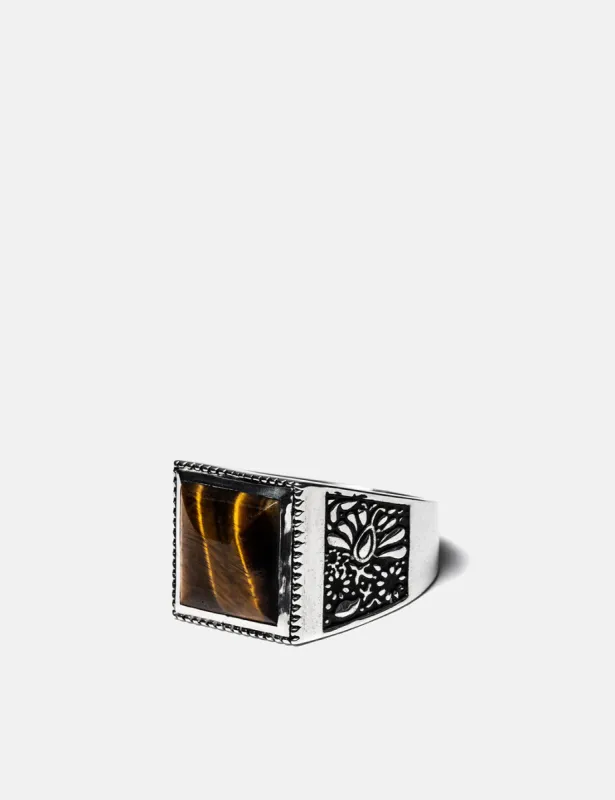 Maple Buick Ring - Silver 925/Tiger Eye sold by Article London