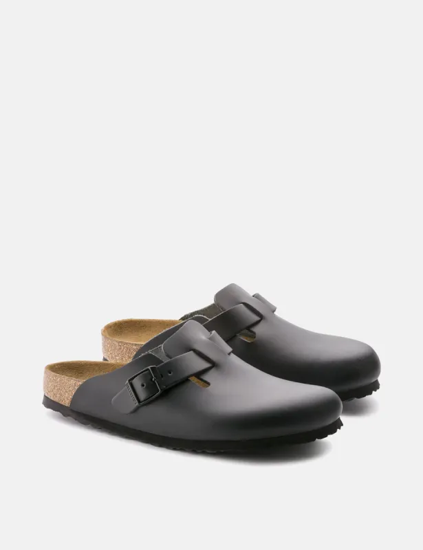 Birkenstock Boston Natural Leather (Regular) - Black sold by Article London