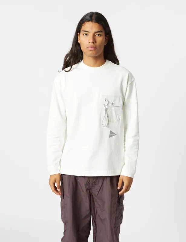and Wander Pocket Long Sleeve T-Shirt - Off White sold by Article London