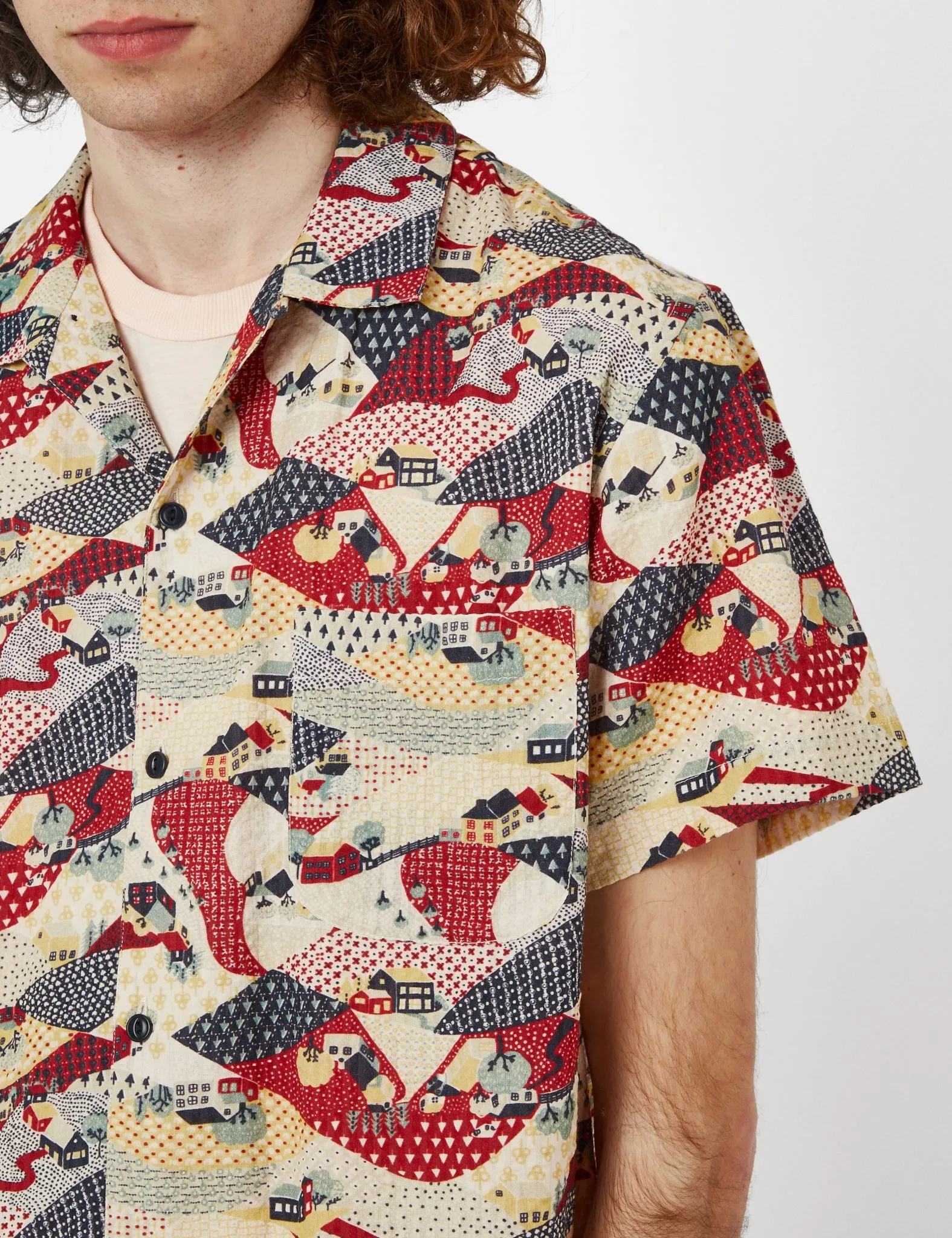 YMC Malick Shirt - Multi Beige sold by Article London product image thumbnail 2