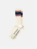 Nudie Amundsson Sport Socks - Off White/Navy Blue/Red sold by Article London