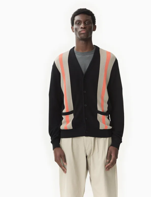 Beams Plus Stripe Cardigan - Black sold by Article London