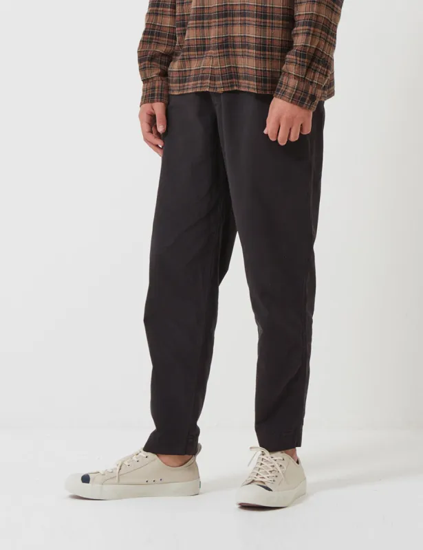 Folk The Assembly Pleated Trousers (Loose Fit Cropped) - Black Brushed sold by Article London