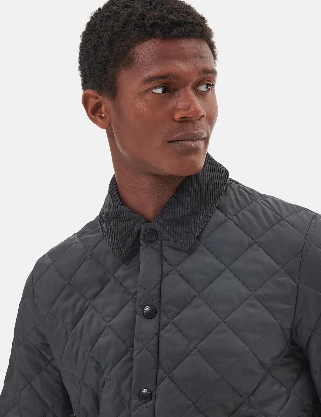Barbour Heritage Liddesdale Quilted Jacket - Charcoal Grey sold by Article London product image thumbnail 3
