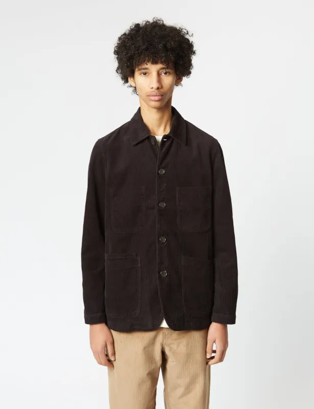Universal Works Bakers Chore Jacket (Cord) - Licorice Black sold by Article London