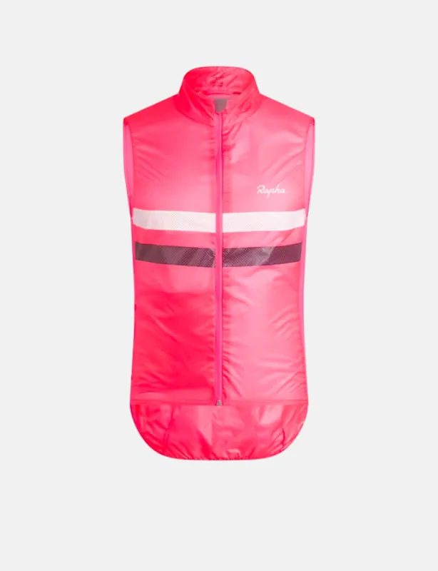 Rapha Men's Brevet Gilet - High-Vis Pink/Dark Navy/White sold by Article London