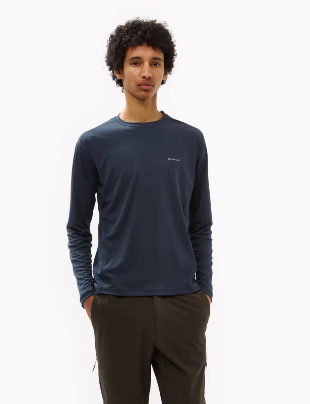 Snow Peak Power Dry Long Sleeve T-Shirt - Midnight Blue sold by Article London