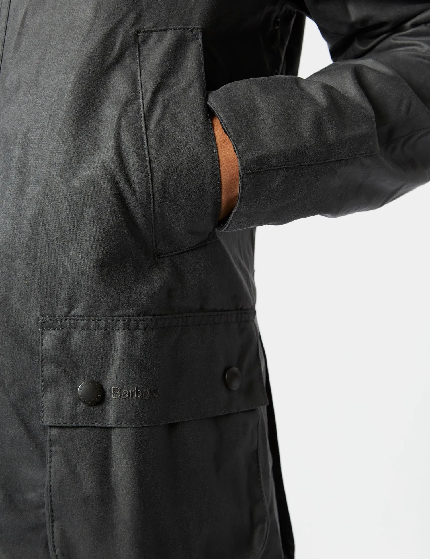 Barbour Ashby Wax Jacket - Grey/Classic sold by Article London product image thumbnail 3
