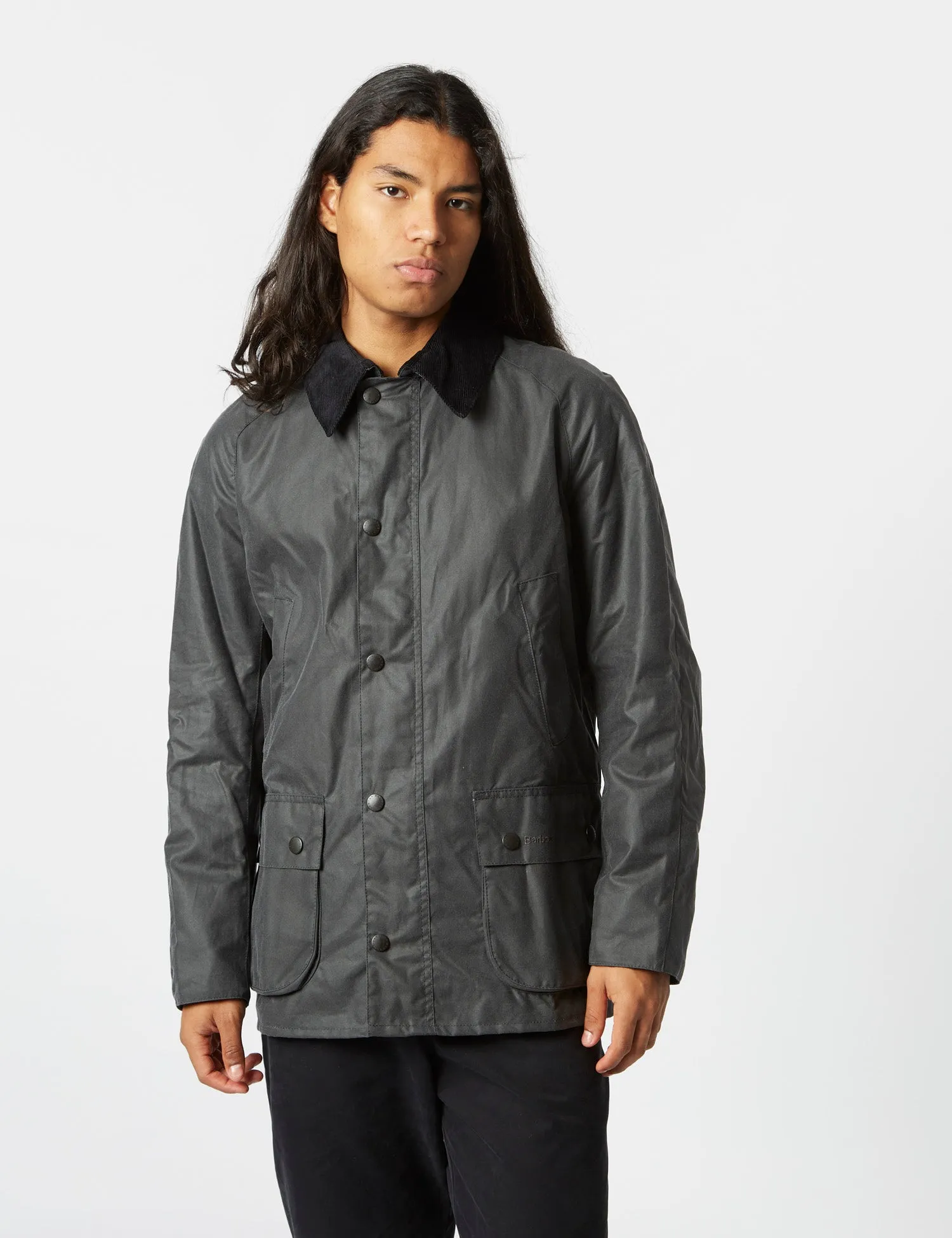 Barbour Ashby Wax Jacket - Grey/Classic sold by Article London product image thumbnail 5