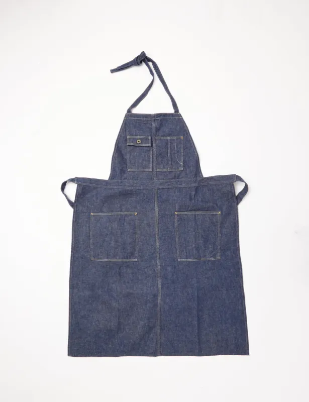 orSlow Denim Overall Apron (Unisex) - One Wash Blue sold by Article London