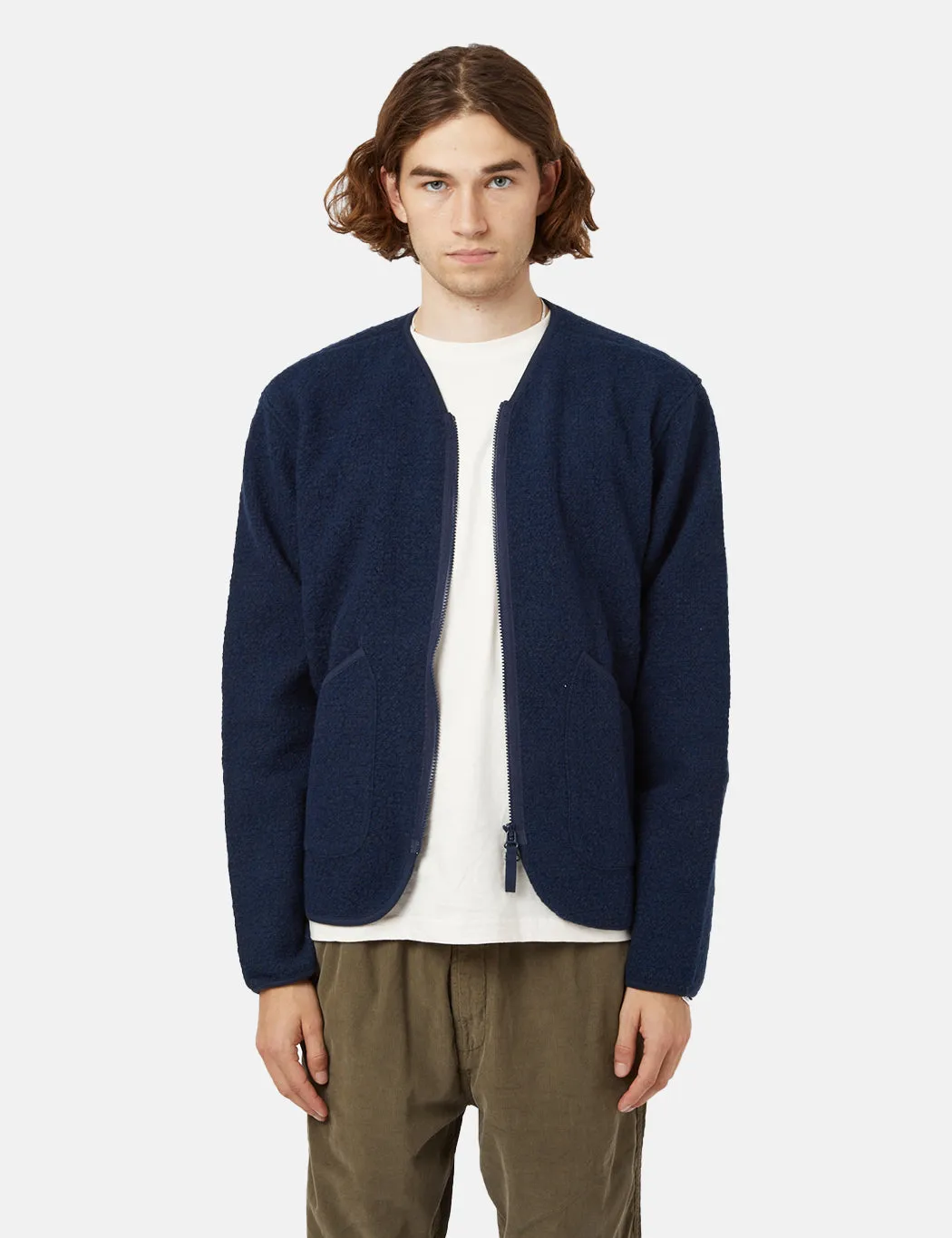 Universal Works Zip Liner Jacket - Navy Blue sold by Article London product image thumbnail 4
