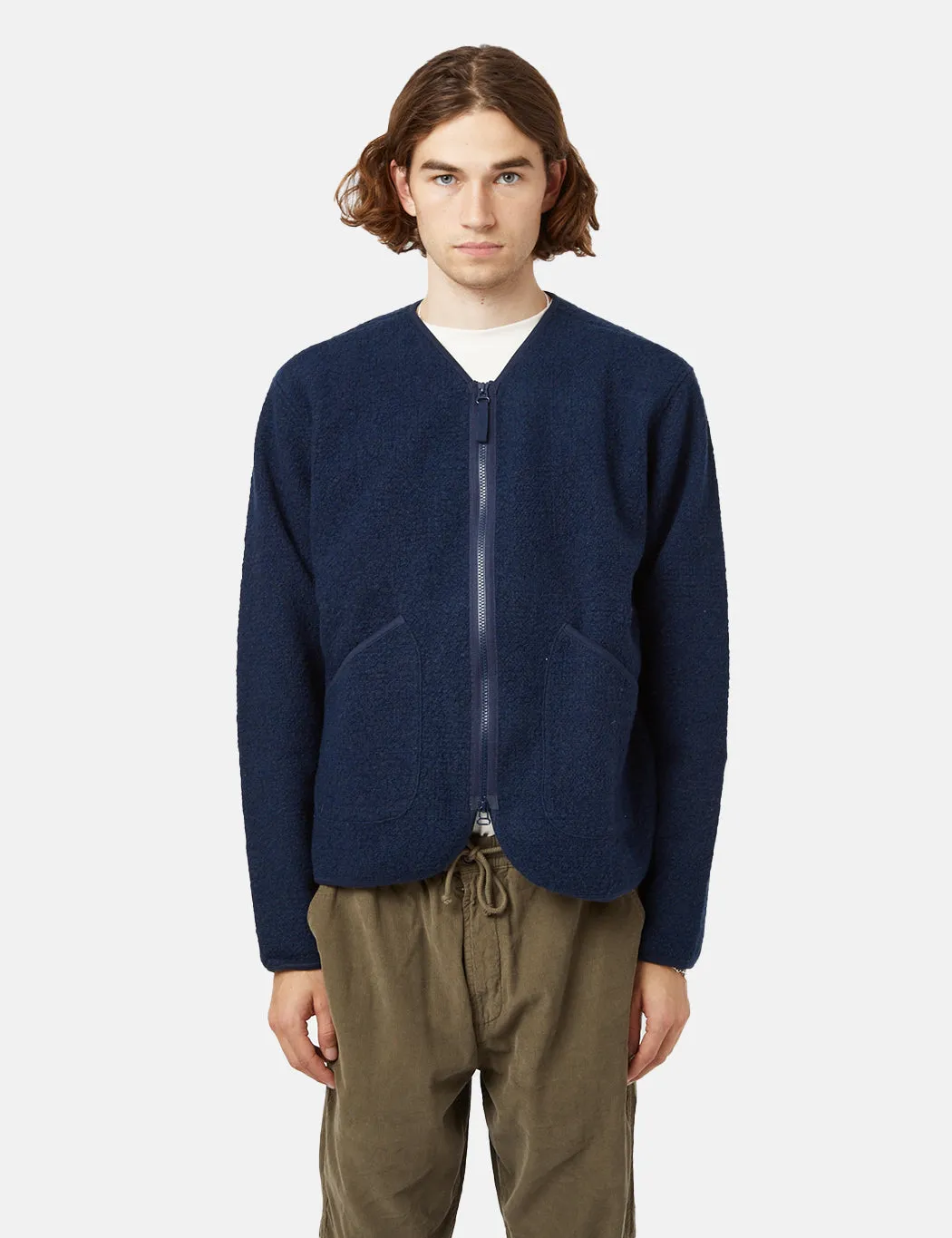 Universal Works Zip Liner Jacket - Navy Blue sold by Article London