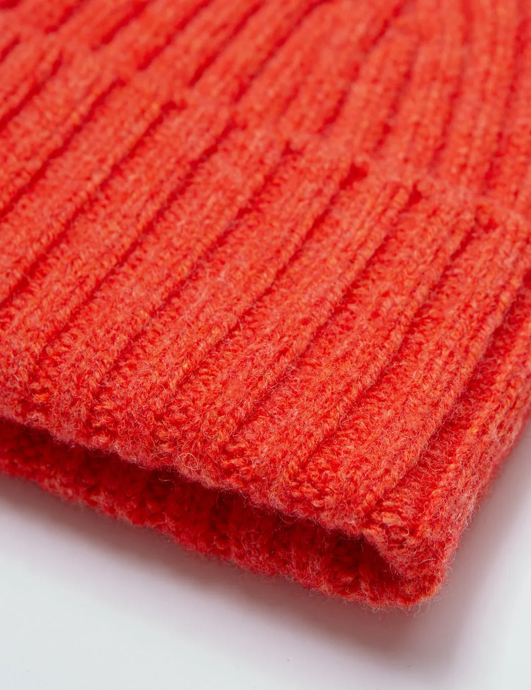 Bhode 2x2 Rib Beanie Hat (Lambswool) - Inferno Orange sold by Article London product image thumbnail 2