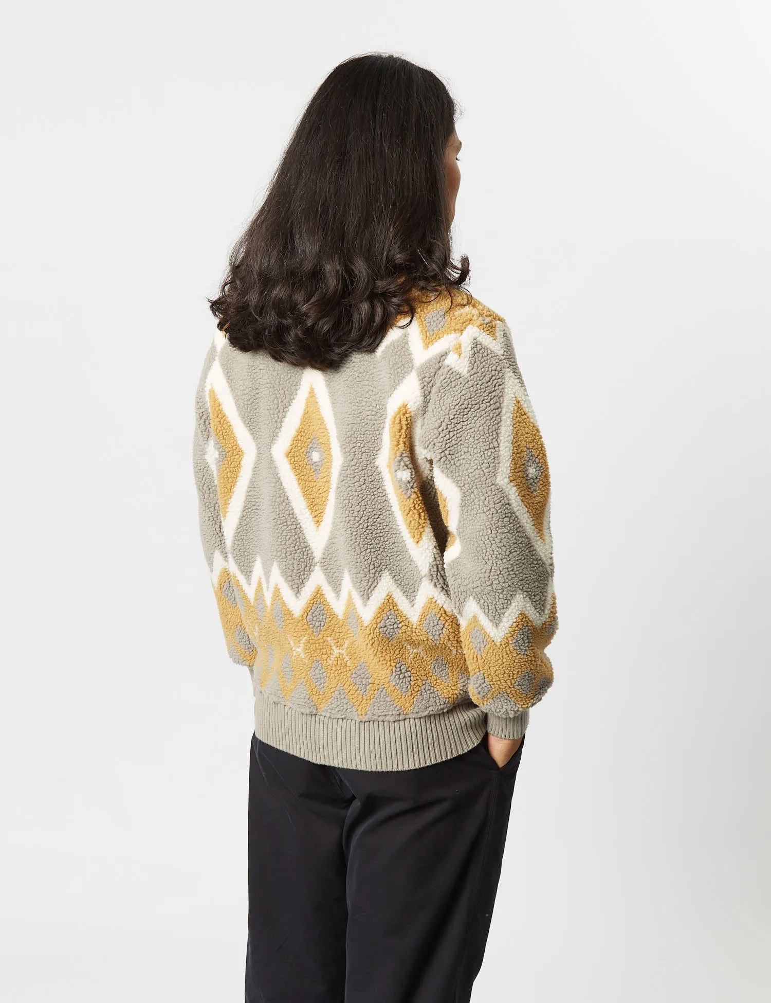 Beams Plus Boa Cardigan - Light Grey/Mustard sold by Article London product image thumbnail 4