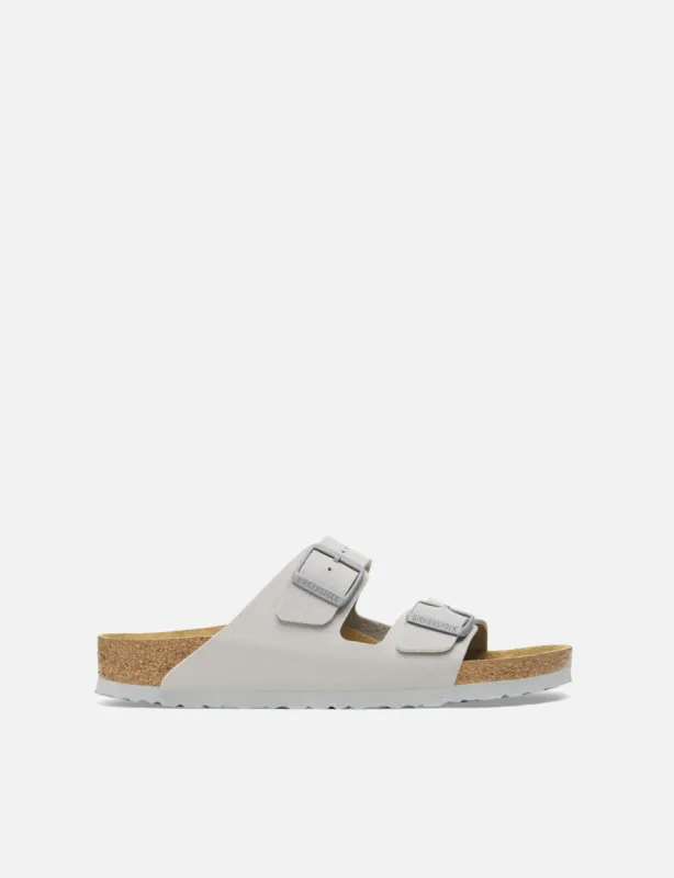Birkenstock Women's Arizona Sandals Birko-flor (Narrow) - Stone Coin Grey sold by Article London