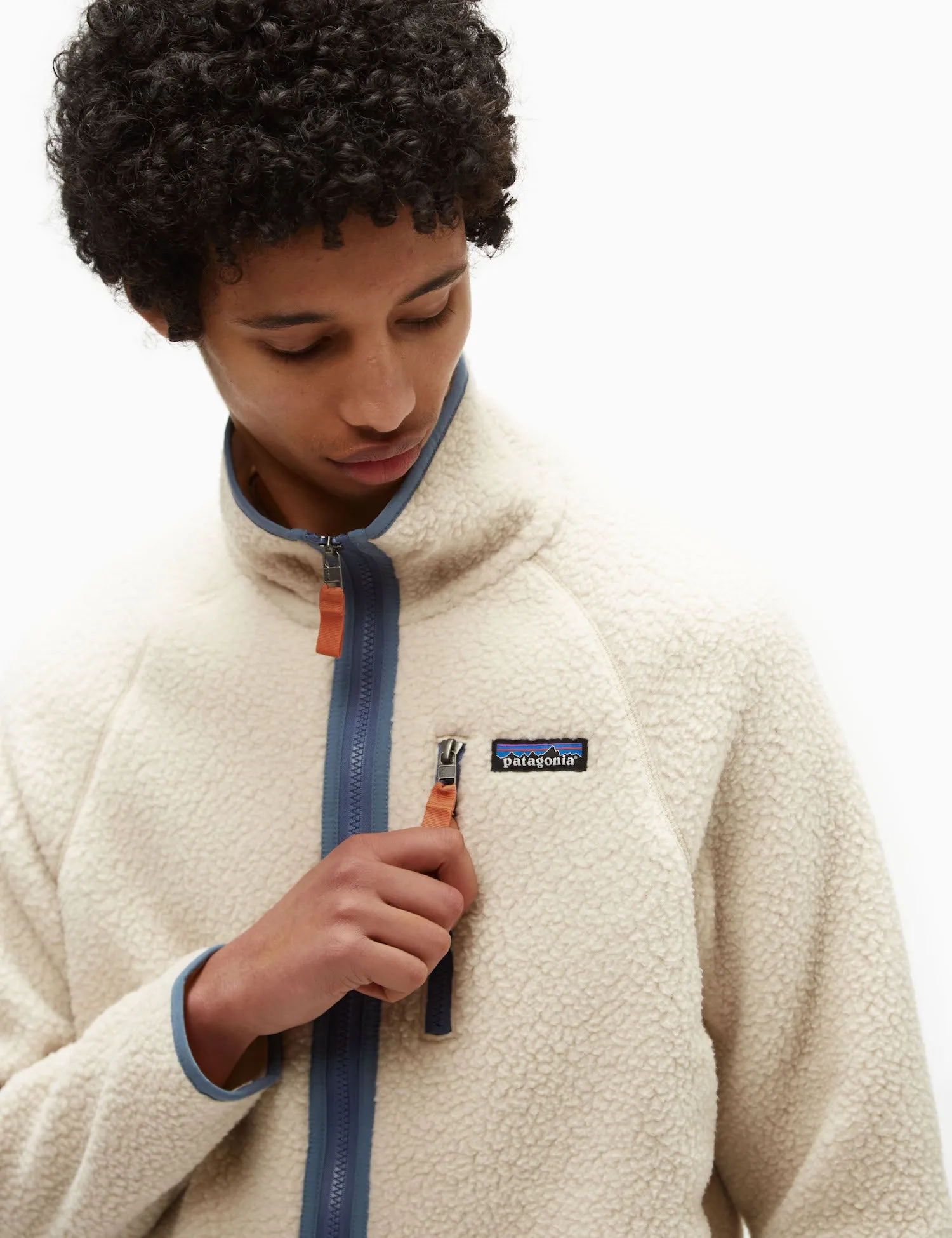 Patagonia Retro Pile Jacket - Dark Natural w/Utility Blue sold by Article London product image thumbnail 2