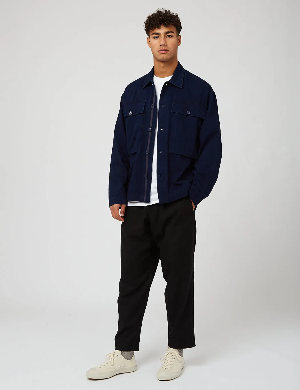 YMC Military Shirt (Herringbone Twill) - Indigo Blue sold by Article London product image thumbnail 3