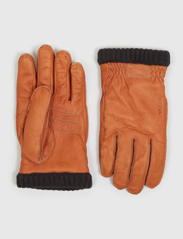 Hestra Deerskin Primaloft Rib Gloves - Cork sold by Article London