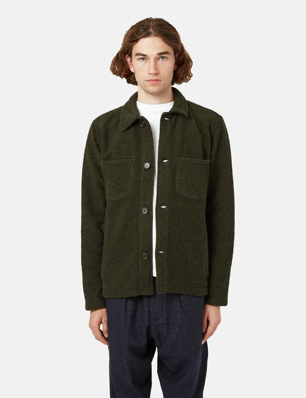Universal Works Lumber Jacket - Olive Green sold by Article London product image thumbnail 4