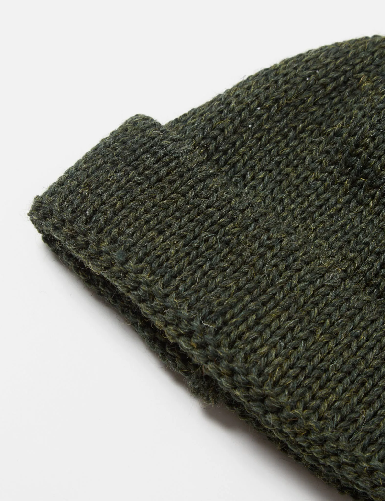 Universal Works Short Watch Beanie Hat (British Wool) - Olive Green sold by Article London product image thumbnail 2