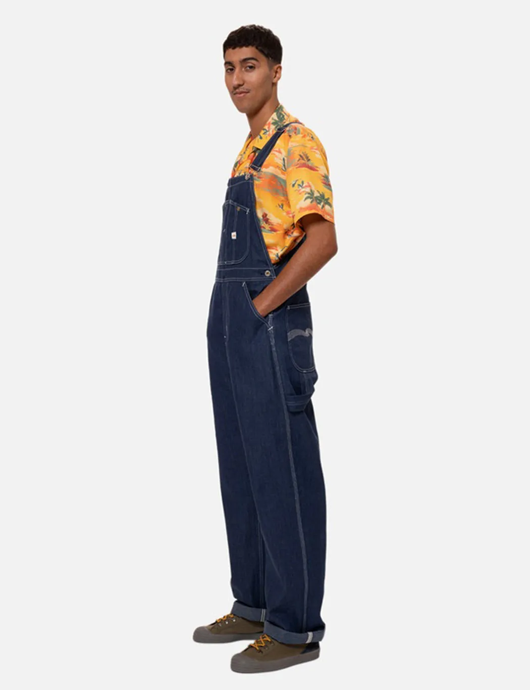 Nudie Jeans Kevin Dungarees - Utility Denim sold by Article London
