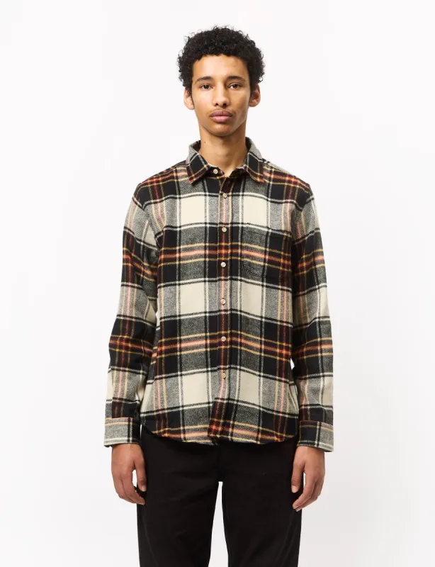 Portuguese Flannel Arc Shirt - Black/Grey/Red sold by Article London