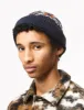 Universal Works Short Watch Beanie Hat (British Wool) - Navy/Ecru sold by Article London