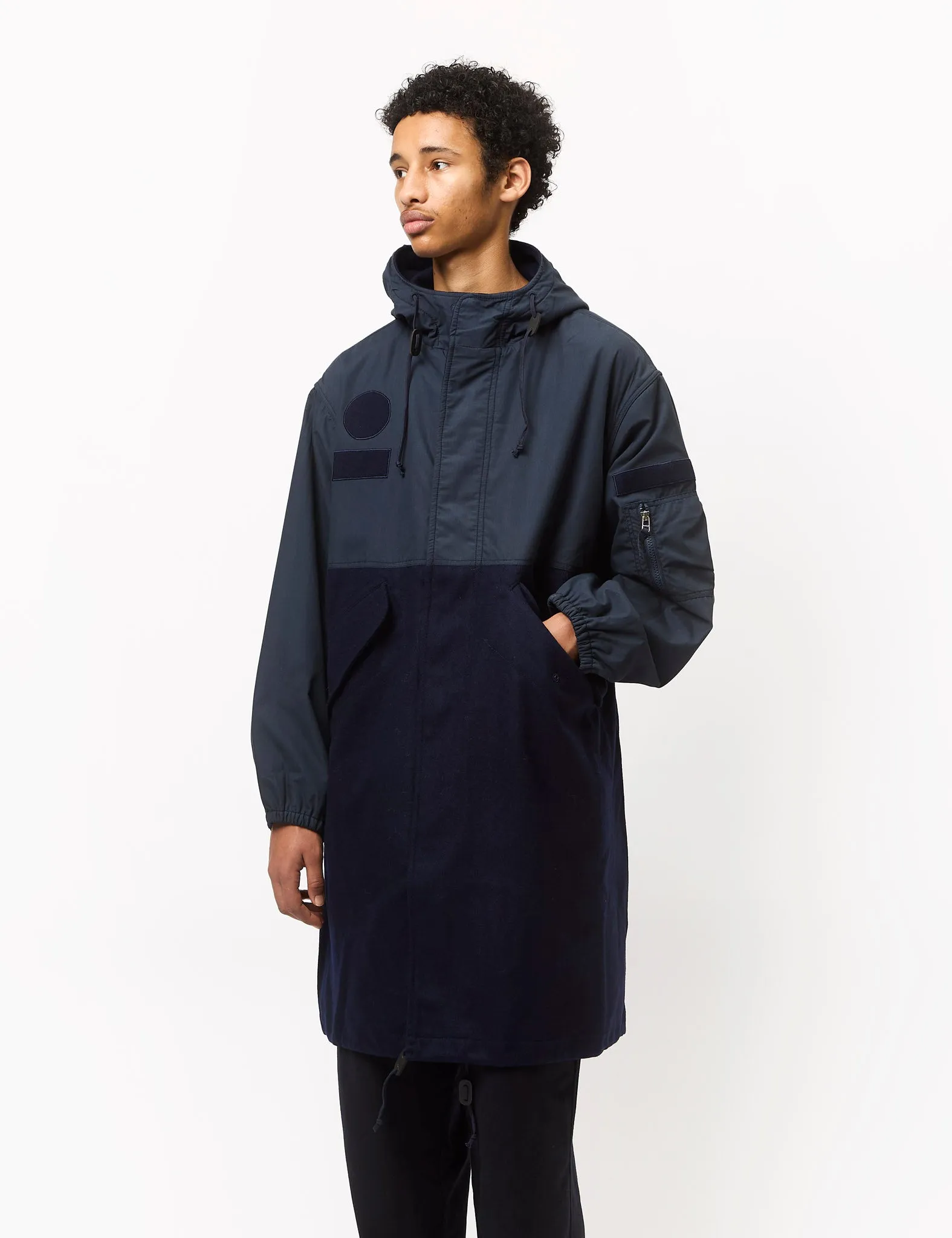 Universal Works Beach Parka II (Melton Wool Mix) - Navy Blue sold by Article London product image thumbnail 4
