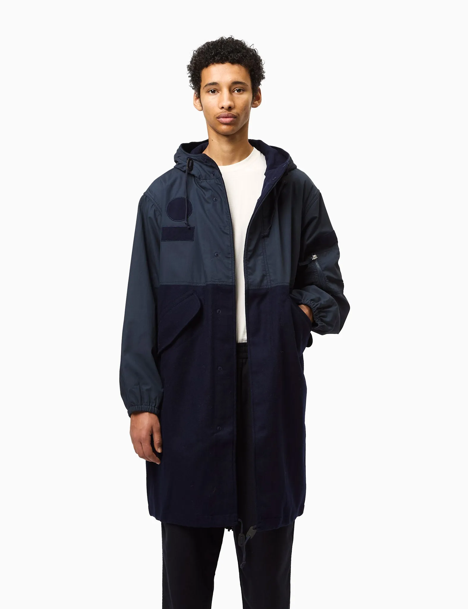 Universal Works Beach Parka II (Melton Wool Mix) - Navy Blue sold by Article London product image thumbnail 3