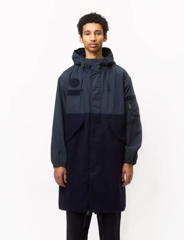 Universal Works Beach Parka II (Melton Wool Mix) - Navy Blue sold by Article London