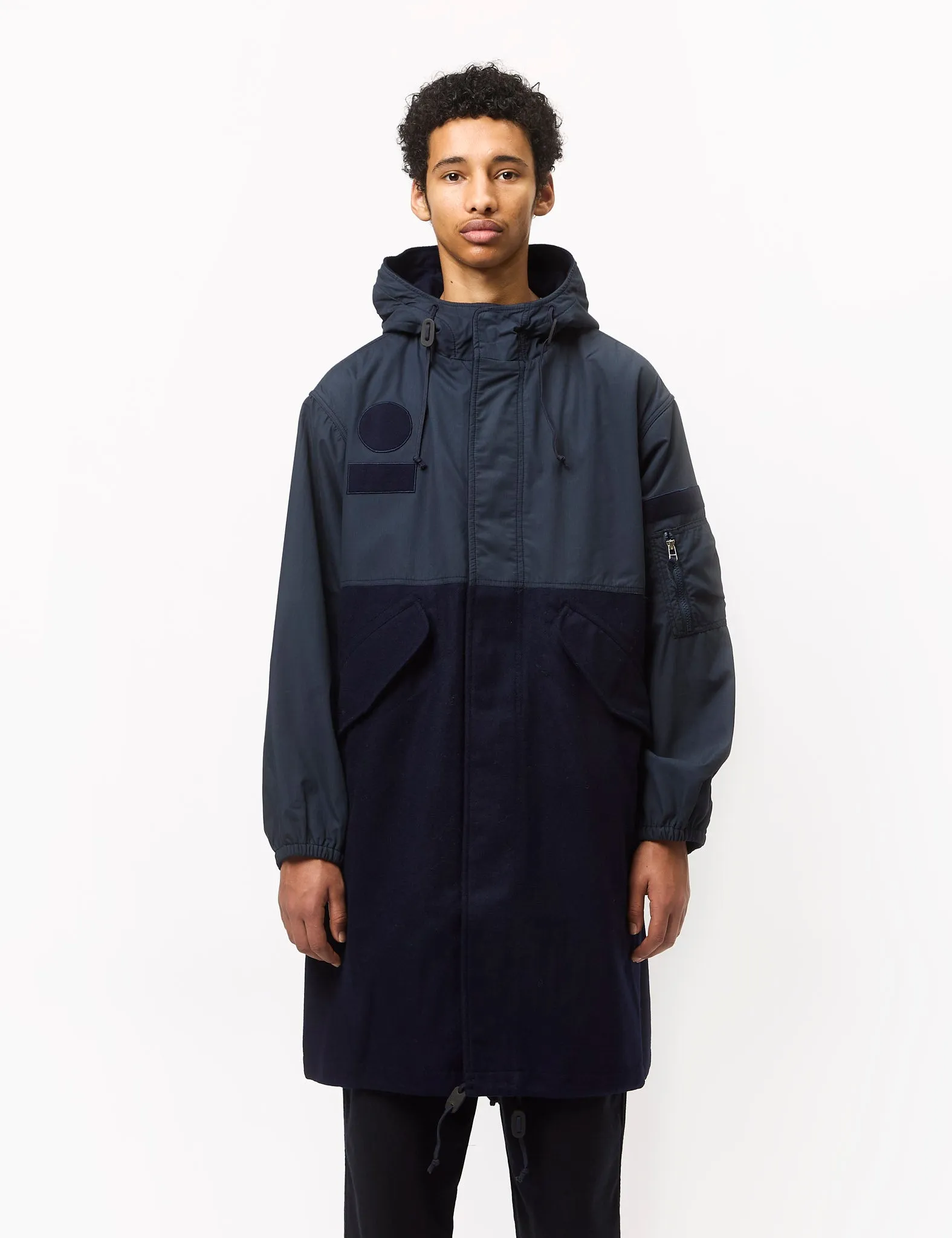 Universal Works Beach Parka II (Melton Wool Mix) - Navy Blue sold by Article London