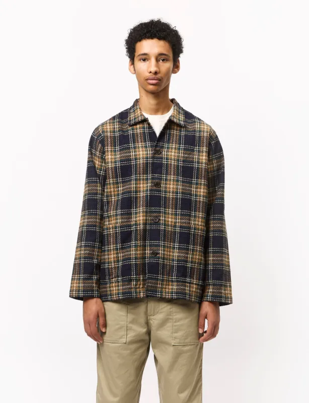 Universal Works Easy Jacket (Lake Cotton) - Navy Blue/Green sold by Article London