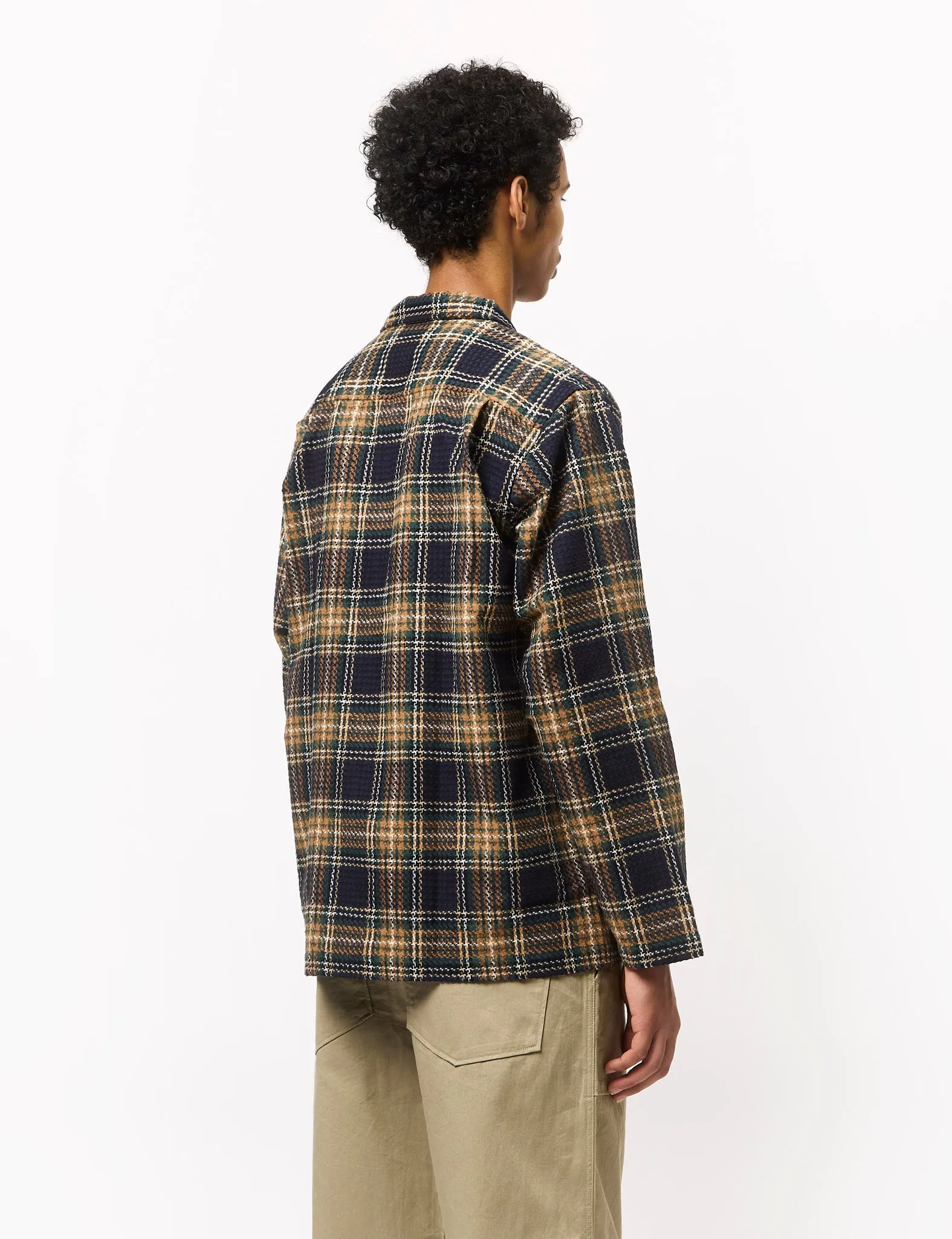 Universal Works Easy Jacket (Lake Cotton) - Navy Blue/Green sold by Article London product image thumbnail 5