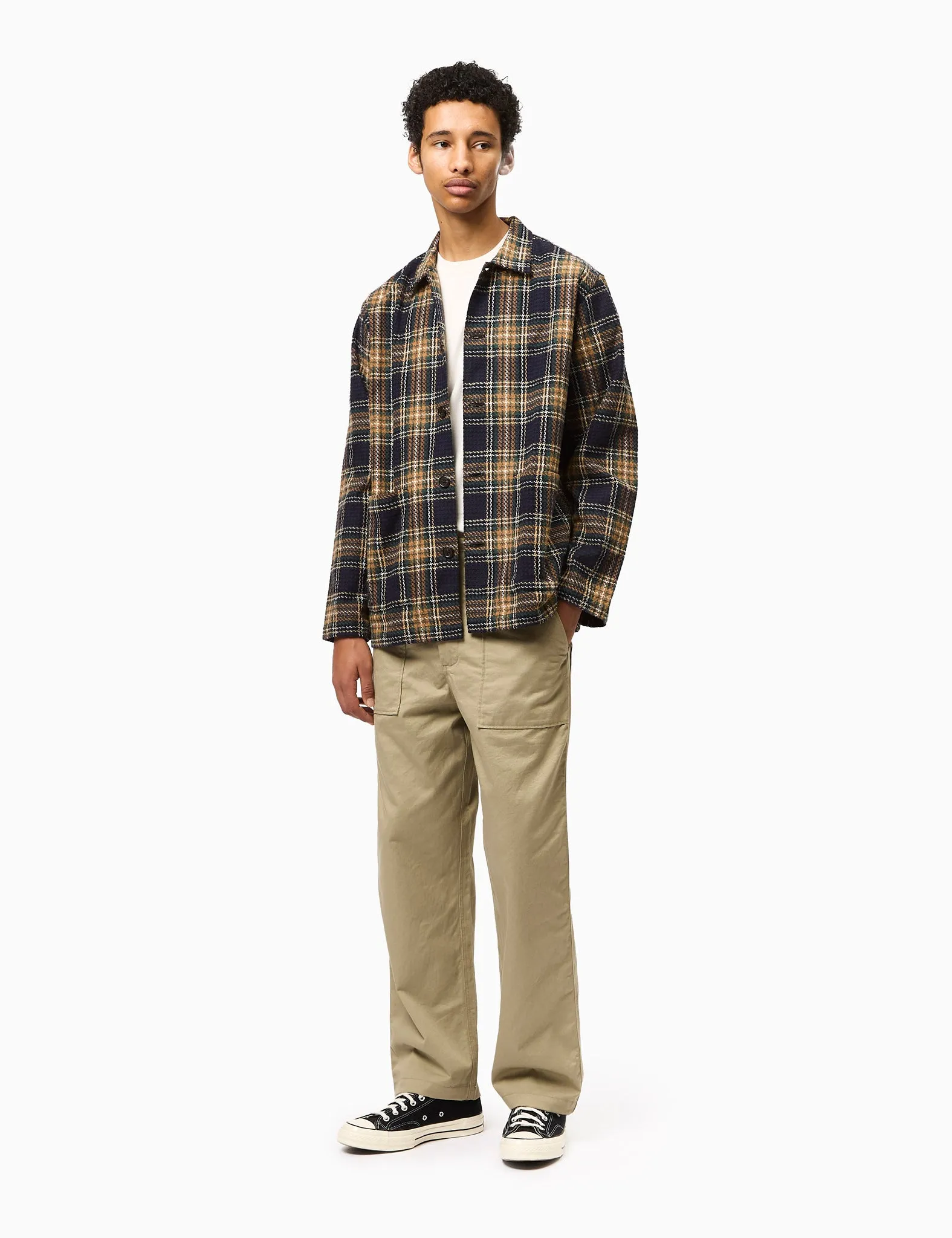 Universal Works Easy Jacket (Lake Cotton) - Navy Blue/Green sold by Article London product image thumbnail 2