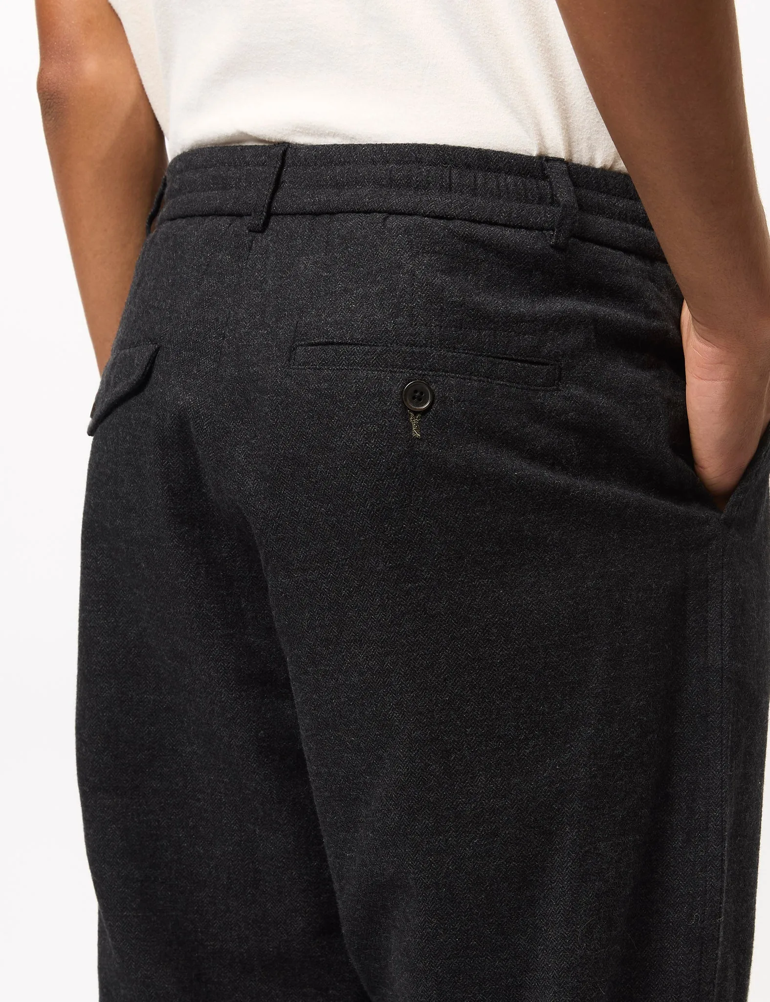 Universal Works Pleated Track Pant (Cotton) - Charcoal Grey sold by Article London product image thumbnail 2