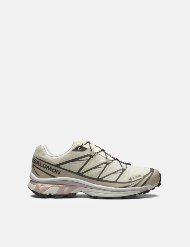 Salomon XT-6 Gore-Tex GTX Trainers - Almond Milk/Feather Gray/Pale Mauve sold by Article London