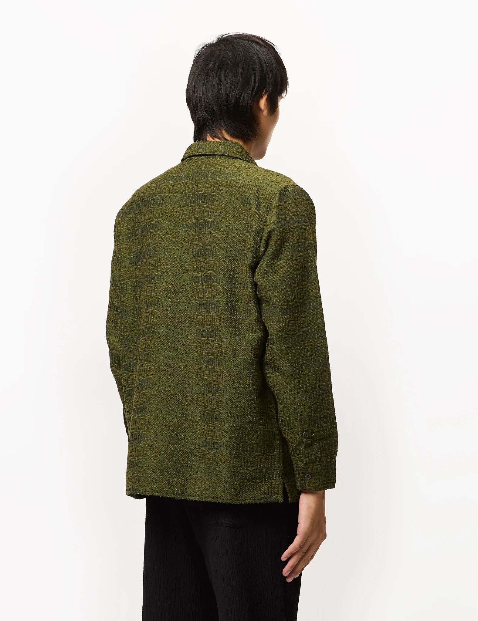 Percival Antique Moquette Shirt (Wool Blend) - Forest Green sold by Article London product image thumbnail 4