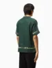 Percival Import Embroidered Cuban Shirt (Linen) - Forest Green sold by Article London