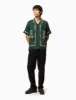 Percival Import Embroidered Cuban Shirt (Linen) - Forest Green sold by Article London
