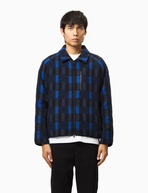 Percival Anderson Fretwork Check Jacket (Wool) - Blue sold by Article London