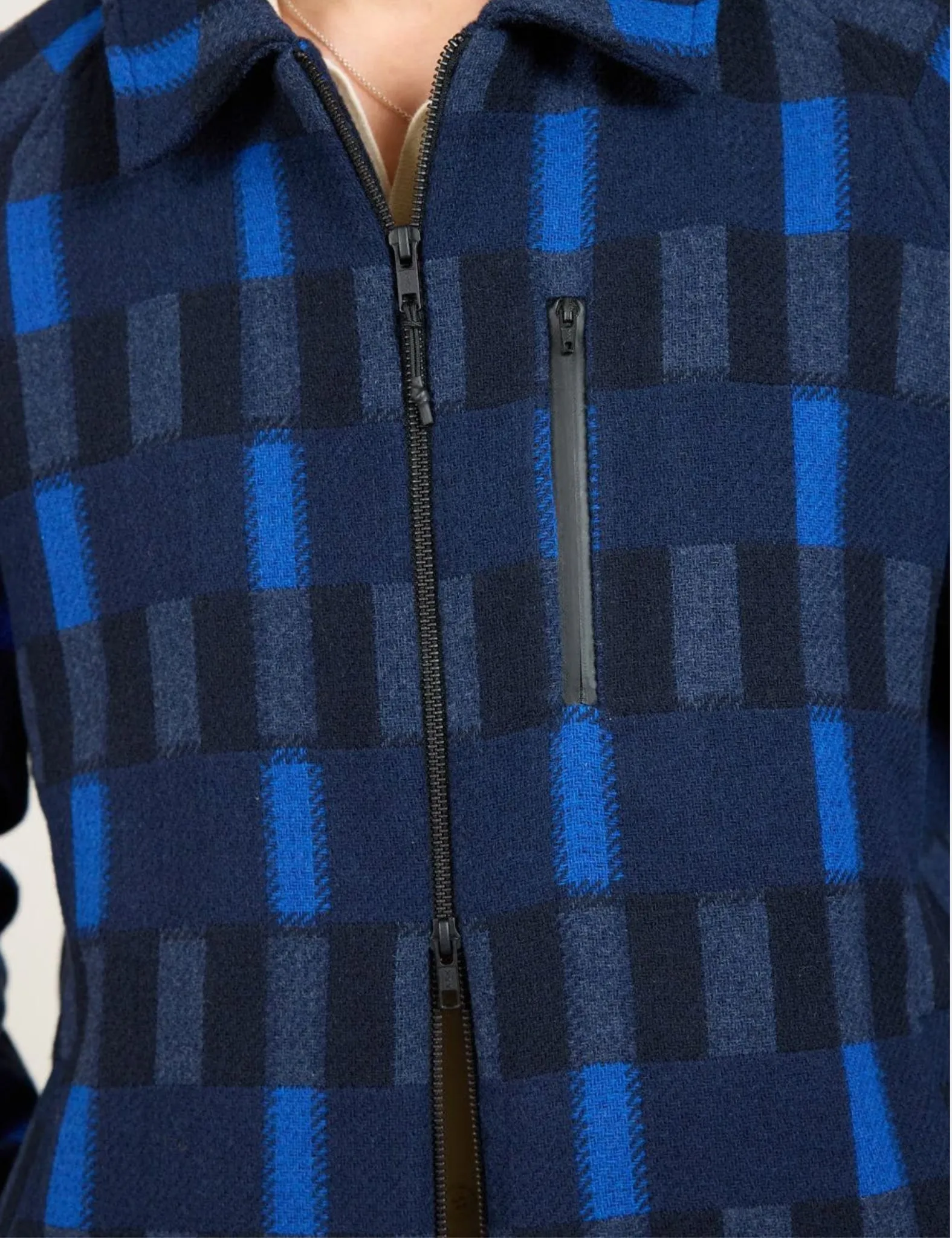 Percival Anderson Fretwork Check Jacket (Wool) - Blue sold by Article London product image thumbnail 3
