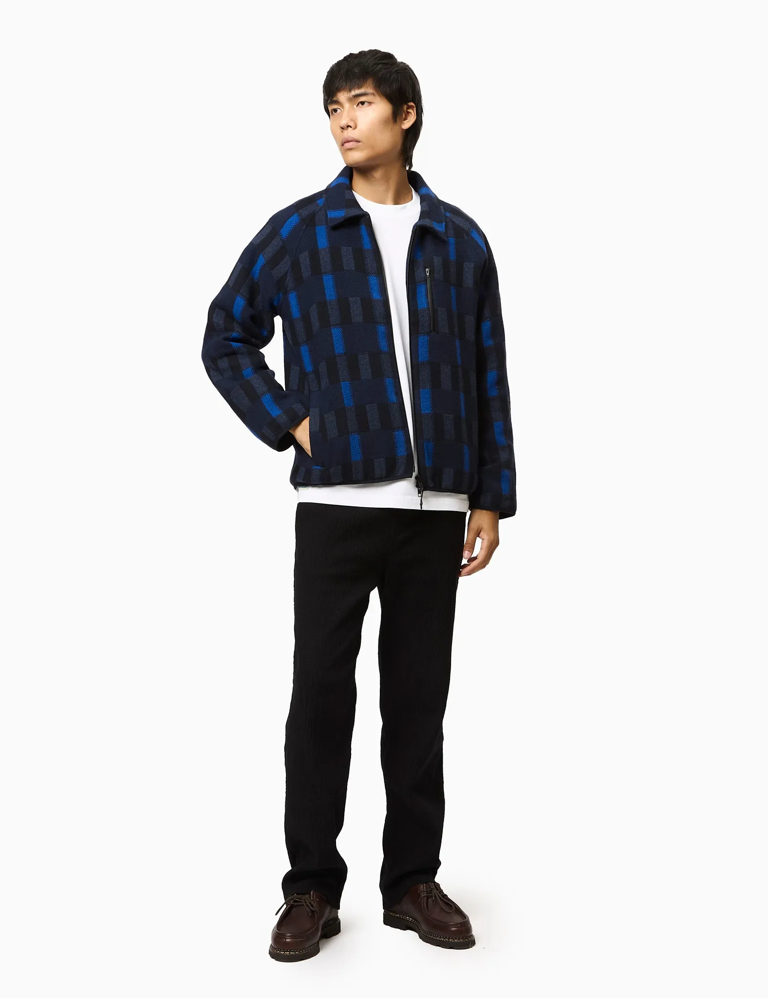 Percival Anderson Fretwork Check Jacket (Wool) - Blue sold by Article London product image thumbnail 2