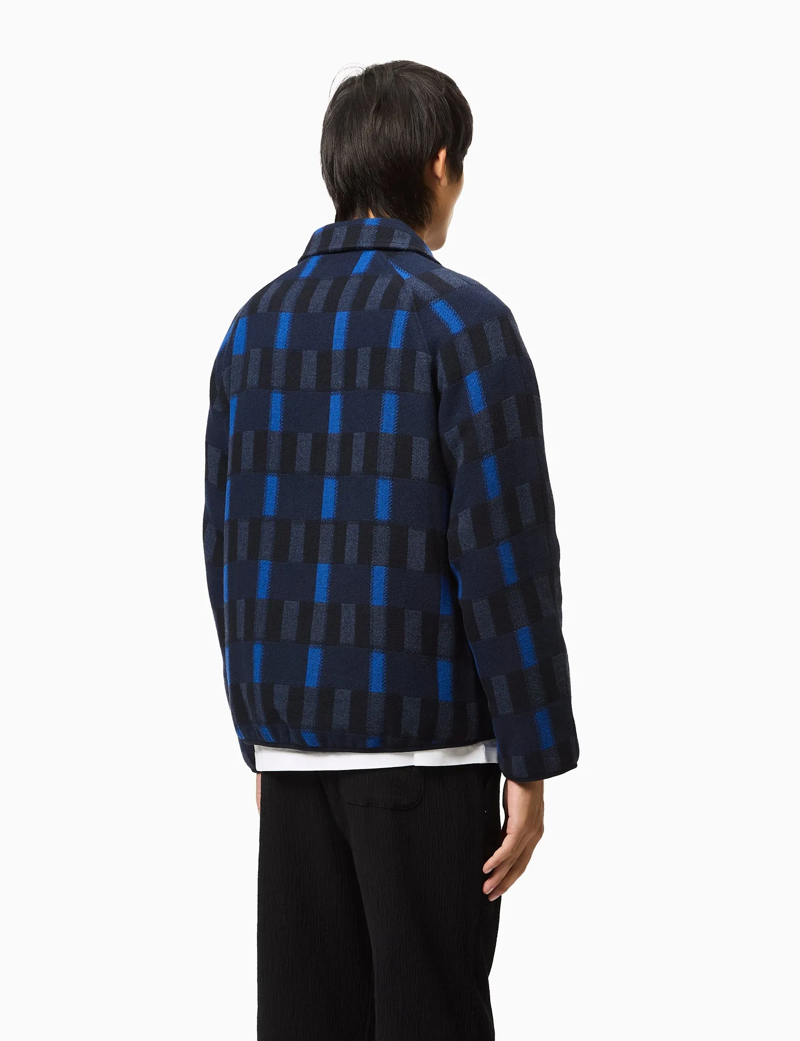 Percival Anderson Fretwork Check Jacket (Wool) - Blue sold by Article London product image thumbnail 4
