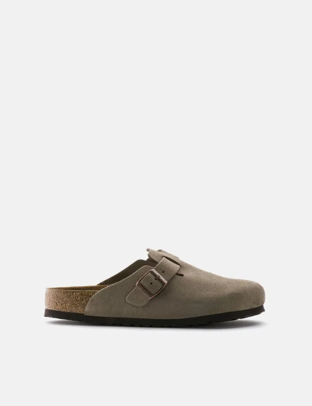 Birkenstock Women's Boston Clogs (Narrow) - Taupe sold by Article London